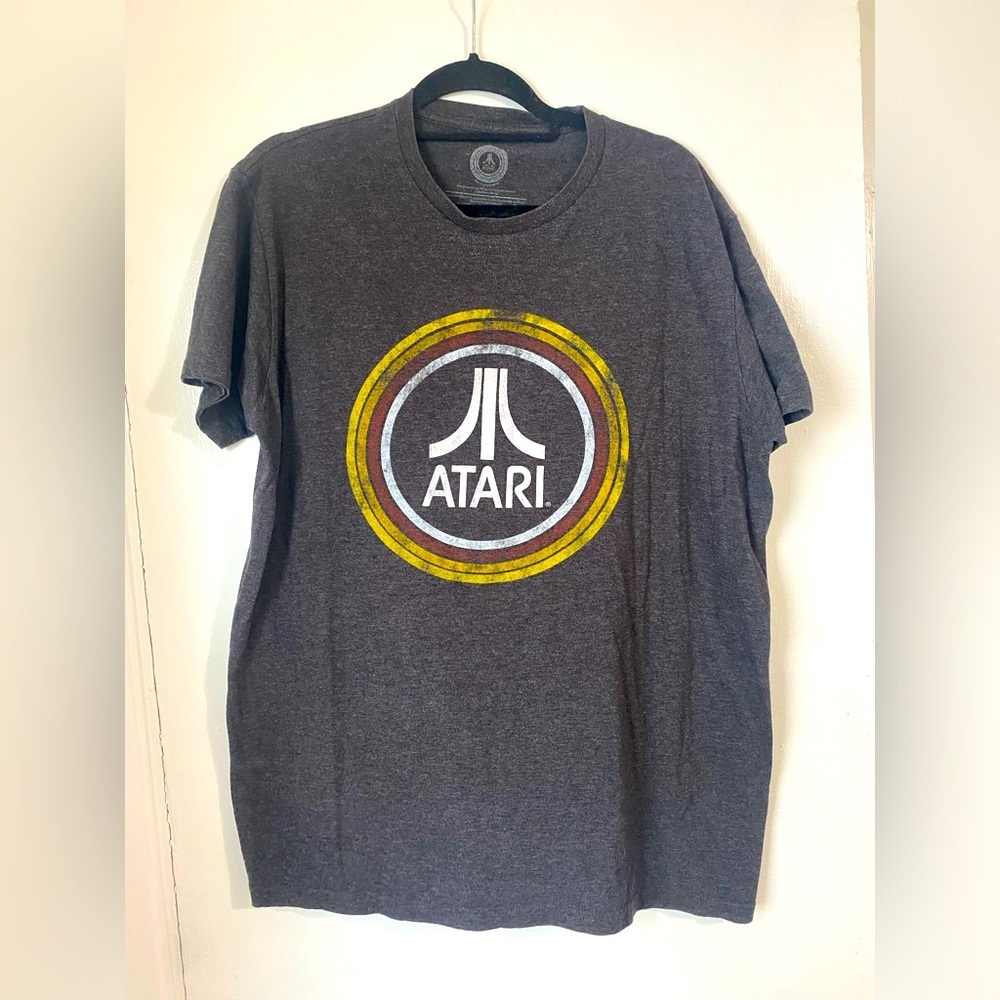 Atari Distressed Logo Grey Graphic Tee XL